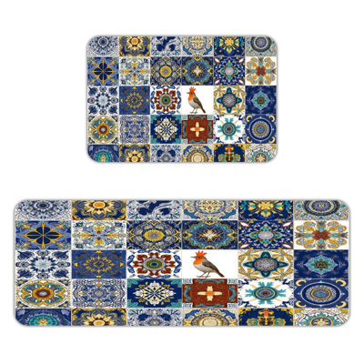 Tapis marocain antidérapant 2 pièces