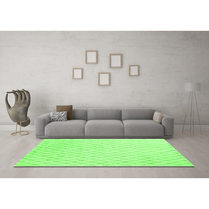 Harliee Washable Geometric Indoor Rug, Square 3'