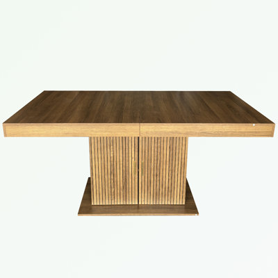 Expandable dining table with storage cabinet