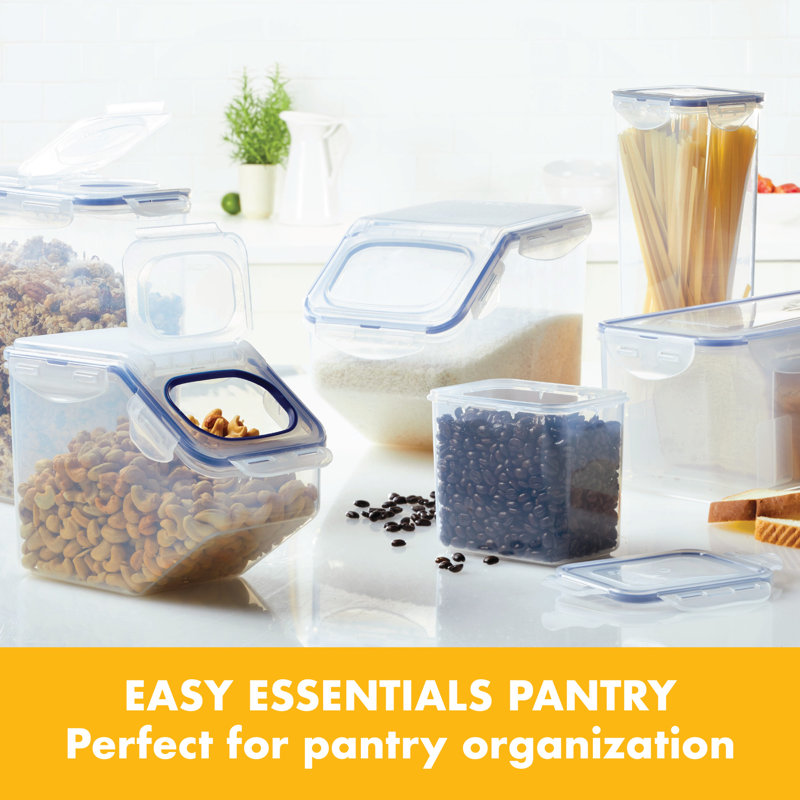 Clear Rectangular Plastic Airtight Pasta Storage Container, 8.5-Cup