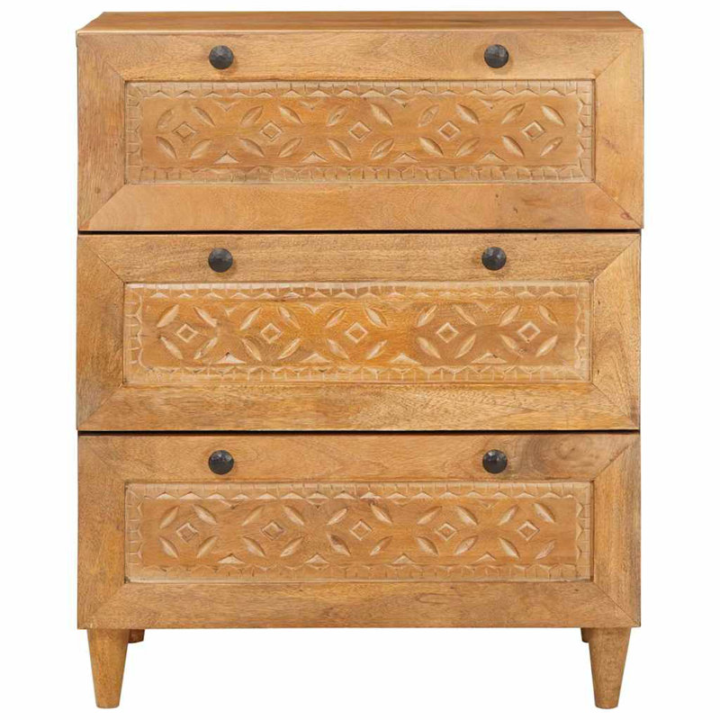60cm Solid Wood Sideboard, Brown