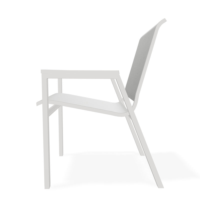 Bazza Outdoor Dining Chair, Alloy Sunbrella®, Snow