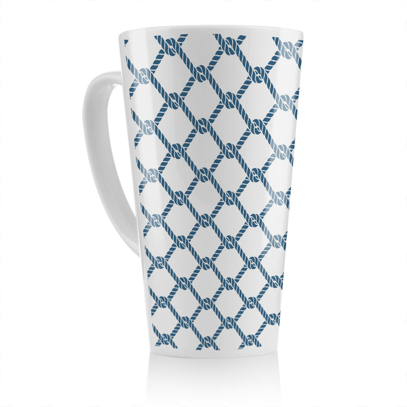 Chainlink Rope Latte Mug, Navy