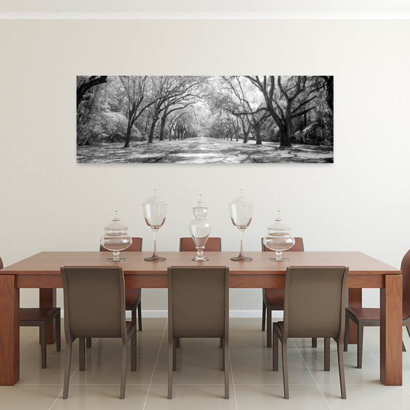 Live Oaks and Spanish Moss Wormsloe State Historic Site Savannah GA 1 Piece Wrapped Canvas Panoramic Wall Art