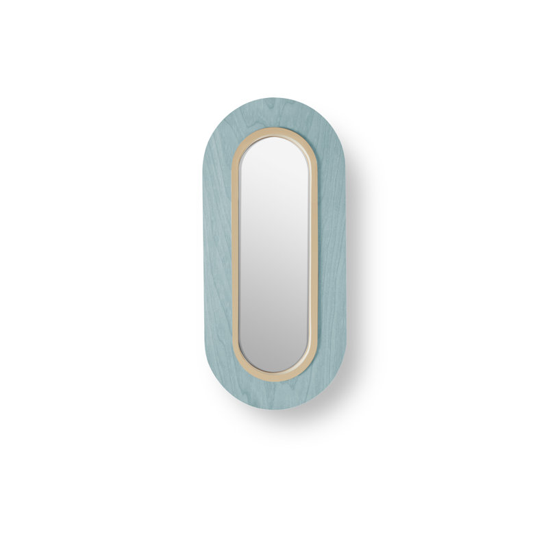 Lens 1 - Light LED Flush Mounted Sconce, 17.9" H x 8.7" W x 1.8" D, Sea Blue, Matte Ivory