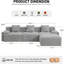 Canapé modulaire en forme de L de 118 po avec repose-pieds et canapé modulaire avec repose-pieds-131640099