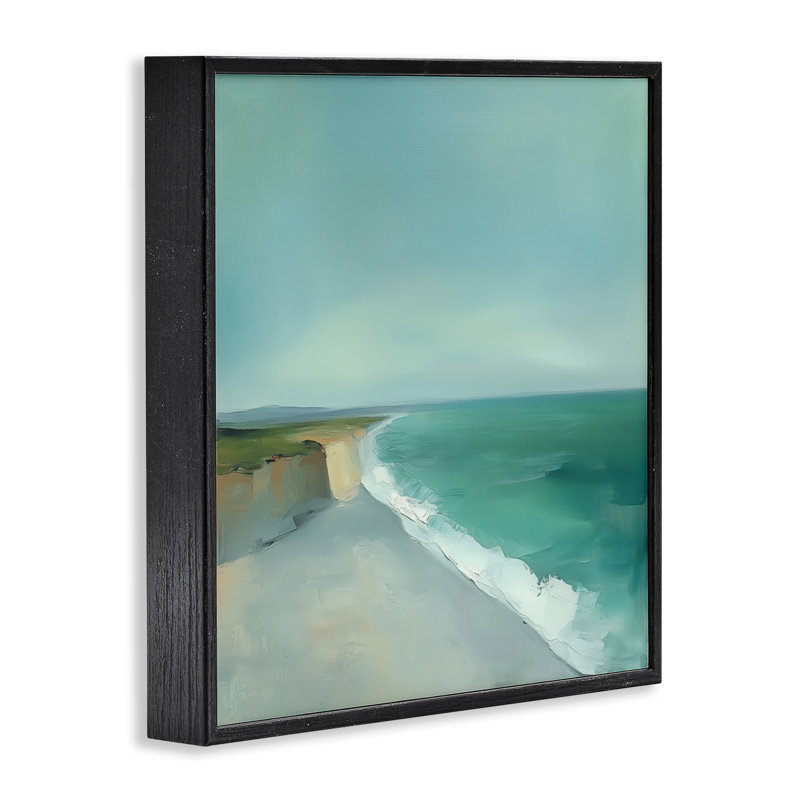 Giclée encadrée, paysage par Turquoise Horizons Coast, conception par Annabelle Hall, Giclée encadrée noir minuit