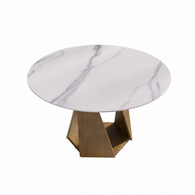 Table de salle à manger ronde en marbre 53 po (table de salle à manger seulement)