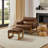 Nora 37.40'' W Top-Grain Genuine Leather Accent Lounge Chair with Solid Ash Wood Frame-603152965