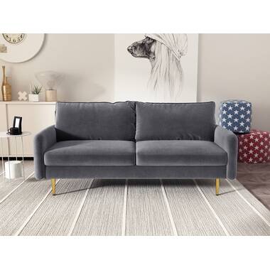 HONBAY 79.4'' Wide Velvet Split Back Convertible Sofa & Reviews