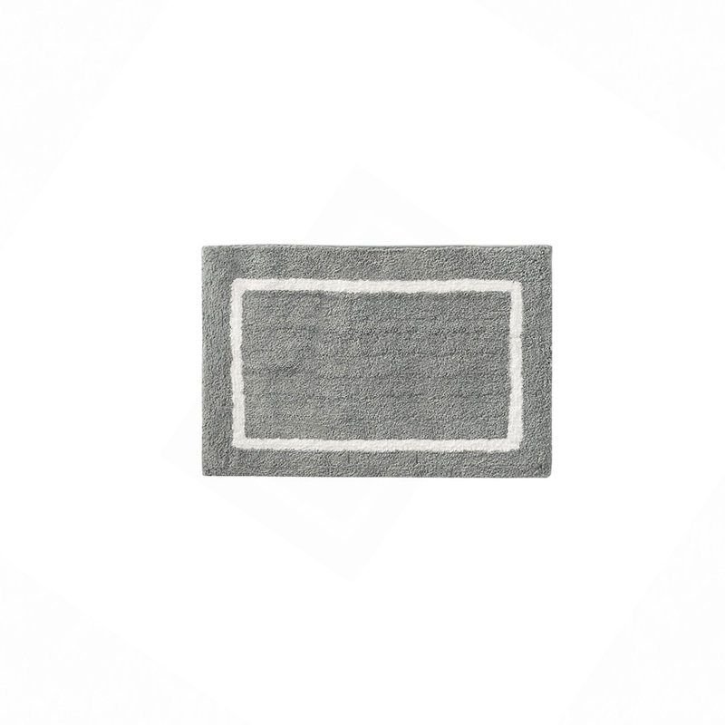 Reversible High Pile Tufted Microfiber Bath Rug, Gray, Single - 34" L x 21" W