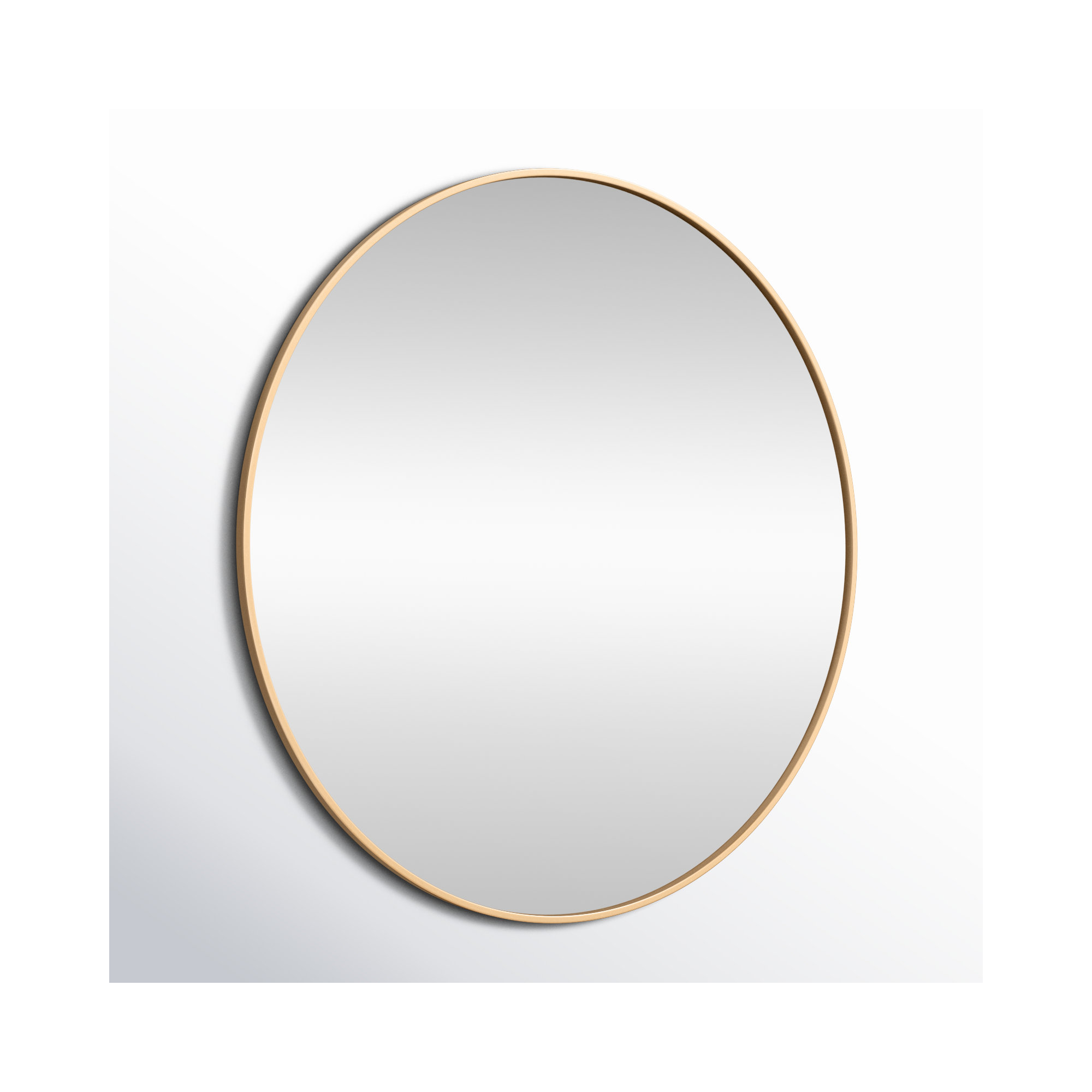Sabine Metal Round Wall Mirror, 28" x 28", Brass