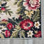 Tapis en chenille de coton à motif floral rose, vert, noir et rétro-104945845