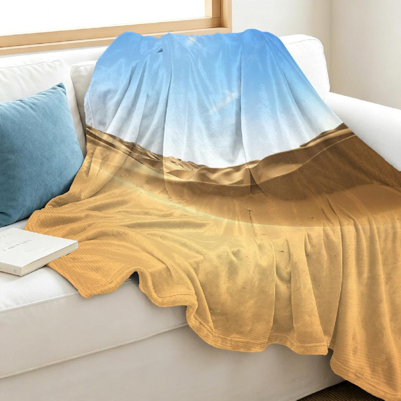 Jeté en flanelle transparente molletonnée ultra douce, imprimé Desert Gold in Sunset, Throw 40" x 50"
