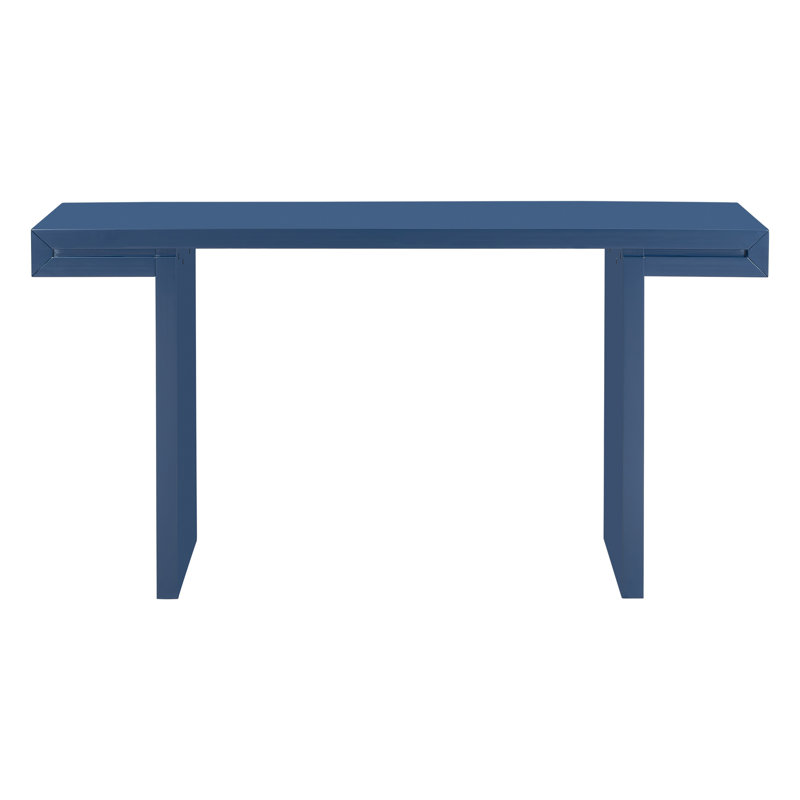 Grande console avec motif géométrique et pieds réglables, Marine