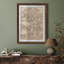 Art mural vintage rétro encadré pour chambre à coucher - 26 po x 36 po brun avec mat blanc-1403602782