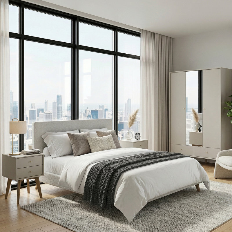 Homestead 2 Piece Bedroom Set, Light Grey