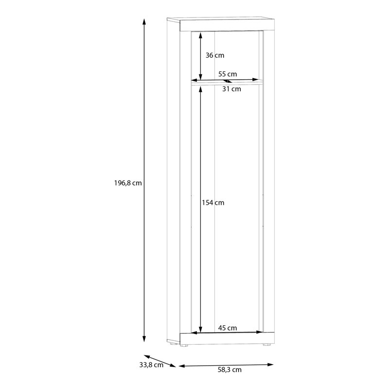 1 Door Manufactured Wood Wardrobe