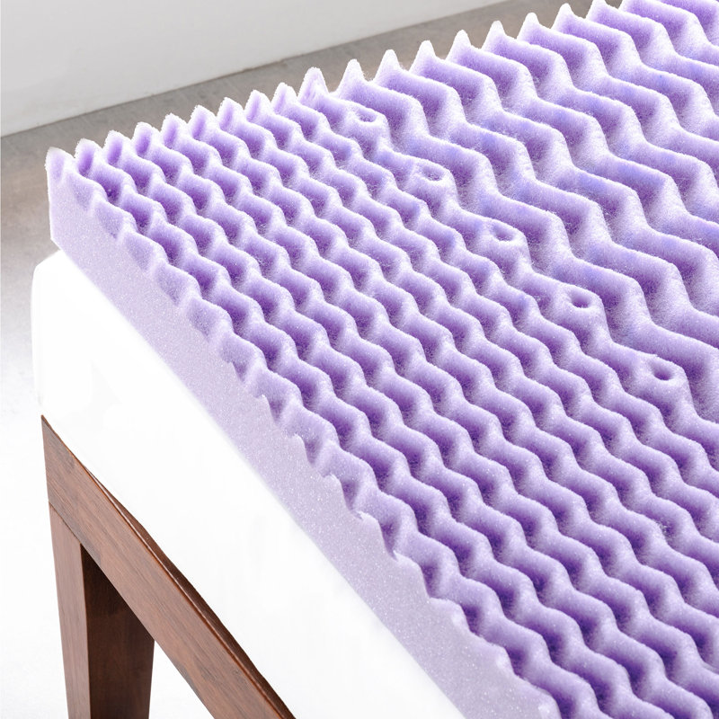Mousse à mémoire de forme surmatelas à cinq zones IDA, Simple, 1.5", Lavande