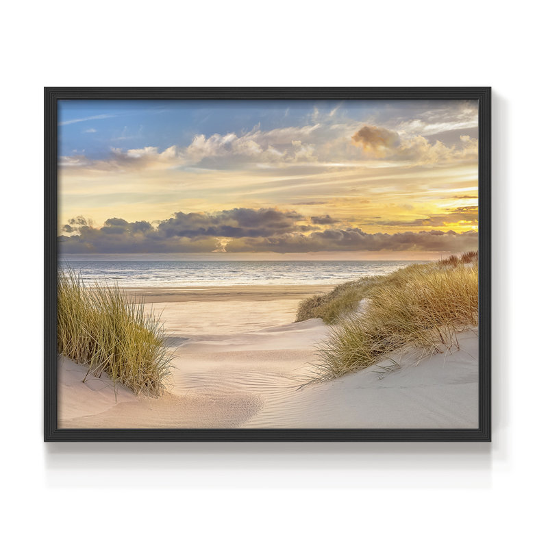 Pink Sands Sunset -Framed Print - Restickable, H 11 po x l 14 po, Noir, noir, noir, noir