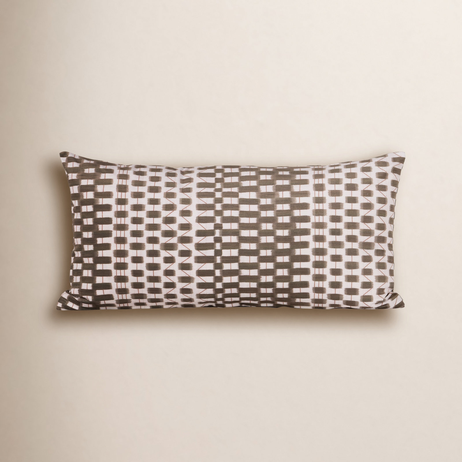  Checkered Throw Pillow, Polyester, Blue, Rectangle 12"H x 21"W