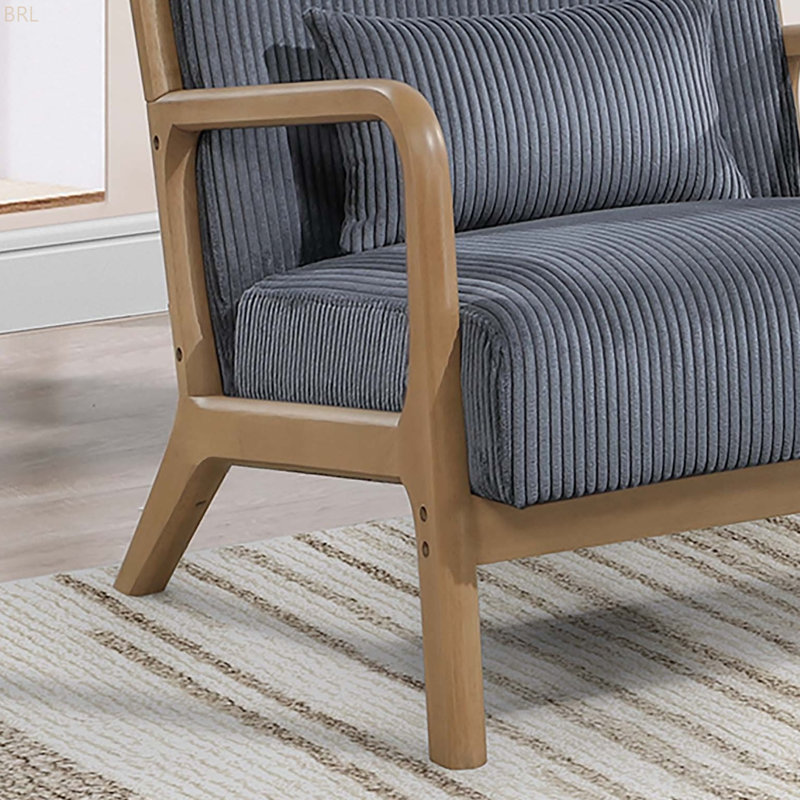 Chaise d'appoint en velours côtelé 1pc, Gris foncé