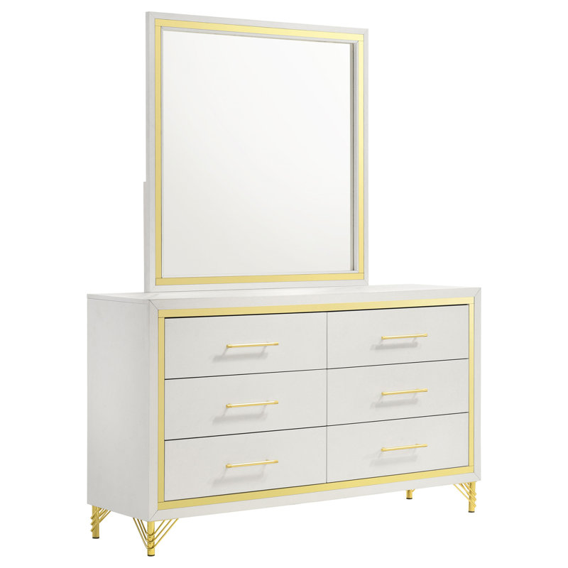 Commode 6 tiroirs avec miroir Malcolm