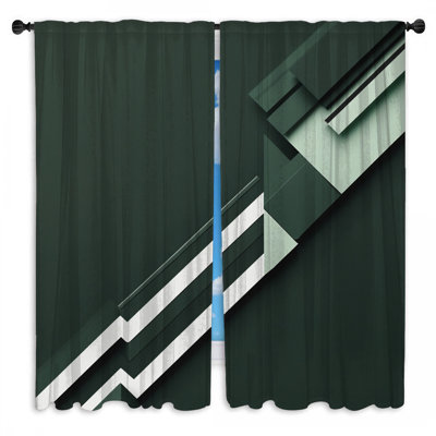 Geometric Abstract Layers Window Curtains Abstract Sheer & Room Darkening - 2 Panels