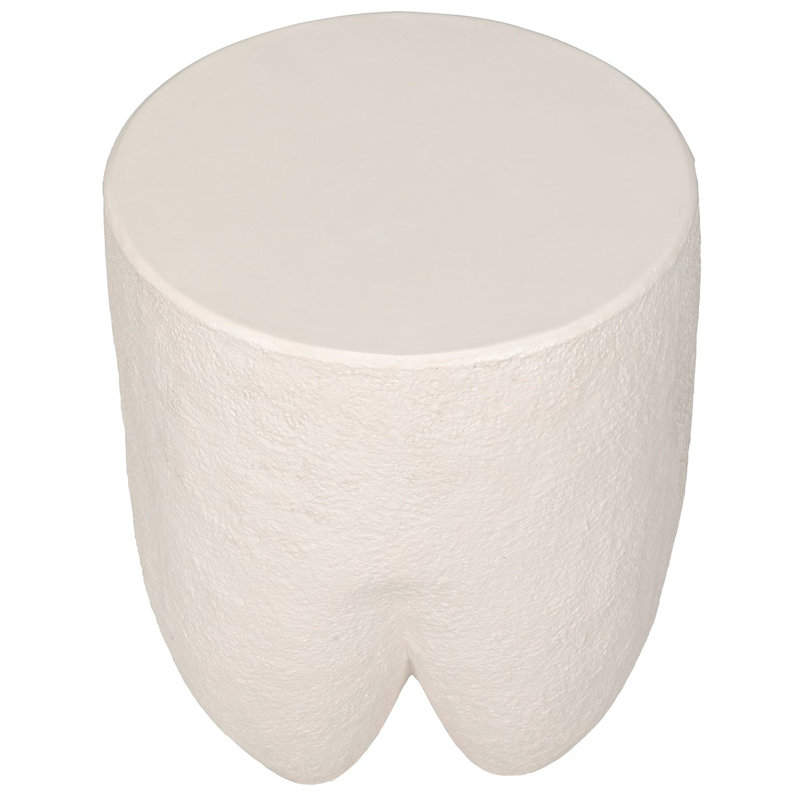 Donald 18" White Fiber Cement Round End Table