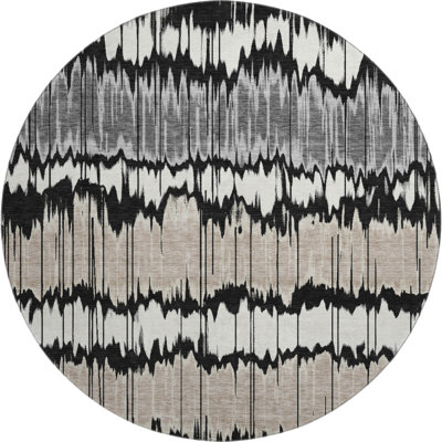 Premium Machine Washable Prisco Black Rug