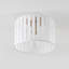 Plafonnier encastré 1 lumière en laiton mat avec abat-jour en plastique transparent rayé blanc