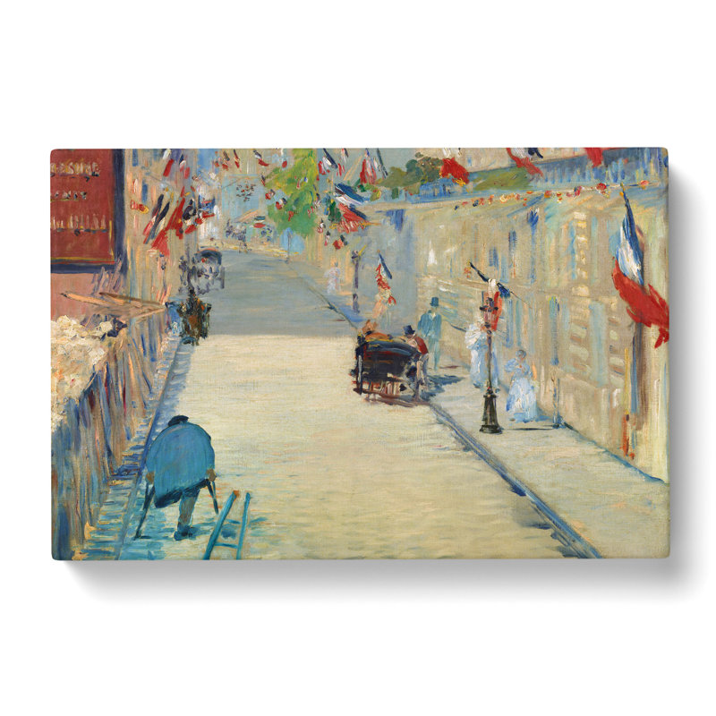 The Rue Mosnier With Flags by Edouard Manet - Wrapped Canvas, 50cm H x 76cm W x 3cm D