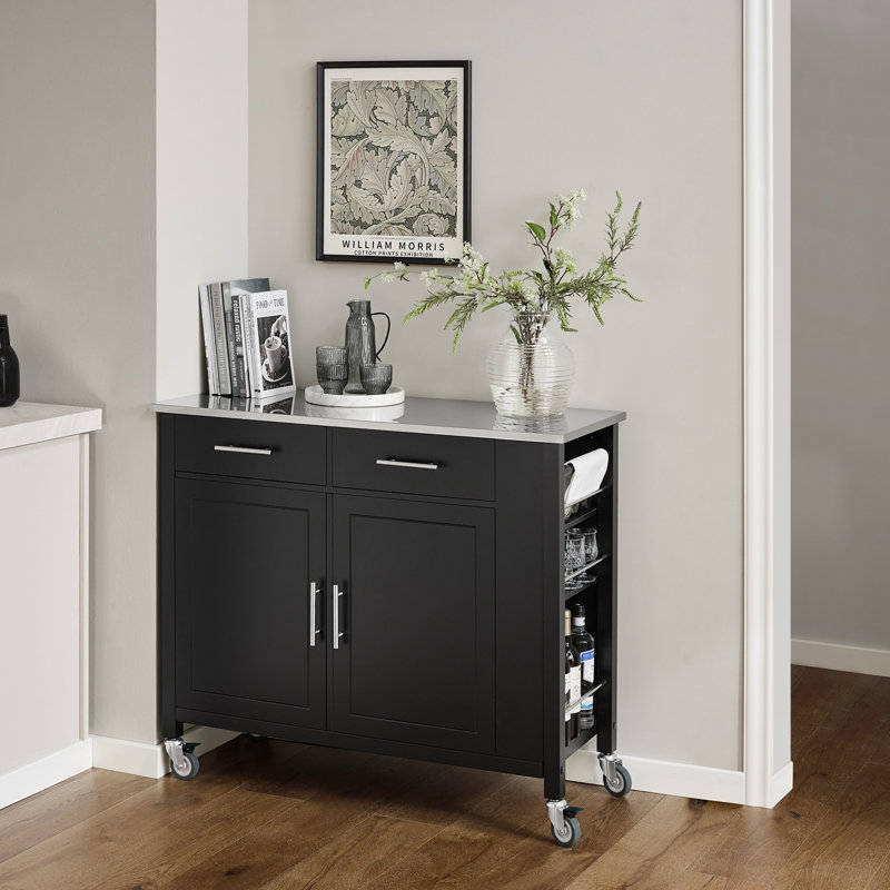 Zajac Kitchen Island, Black