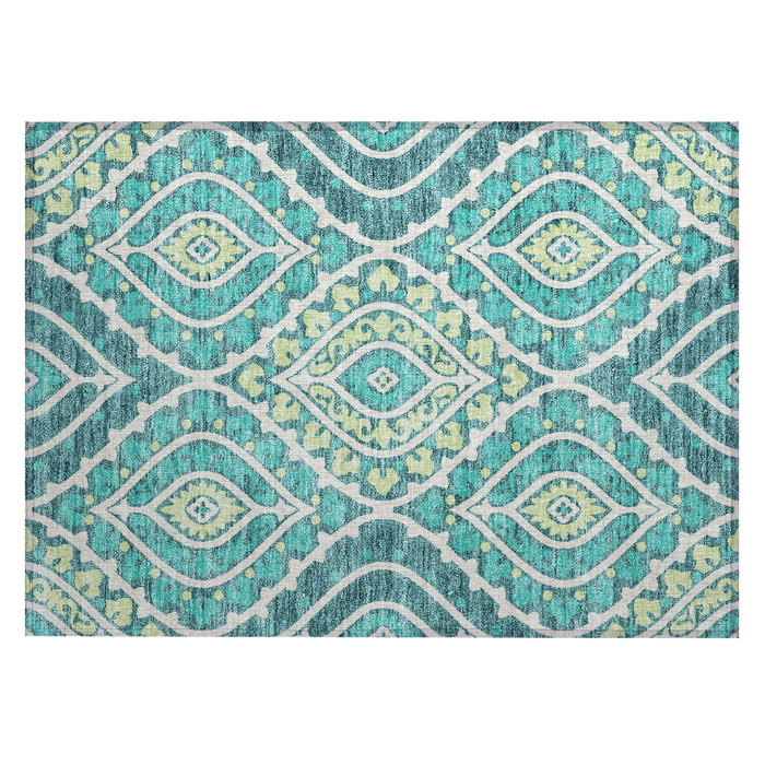 Bungalow Rose Alleigh Washable Paisley Indoor / Outdoor Rug | Wayfair