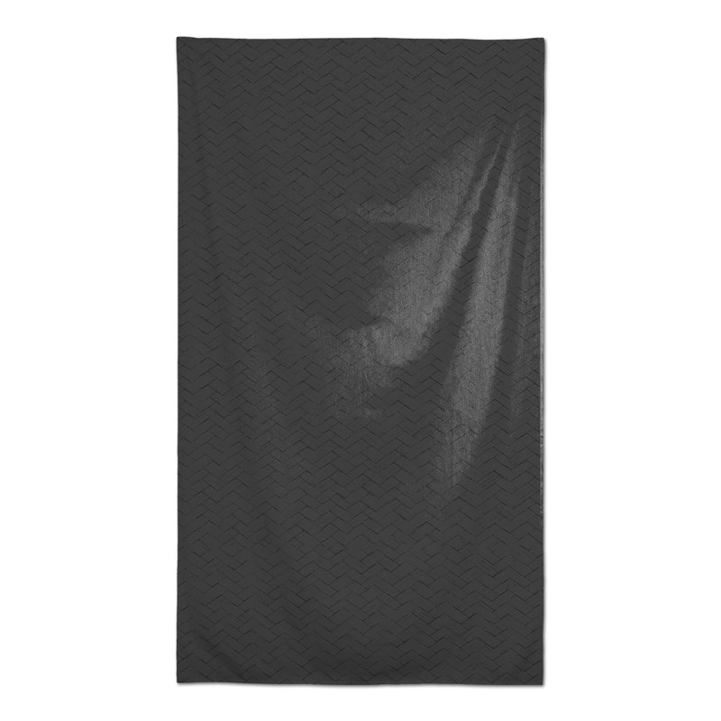Rectangular Chevron Polyester Tablecloth, Black