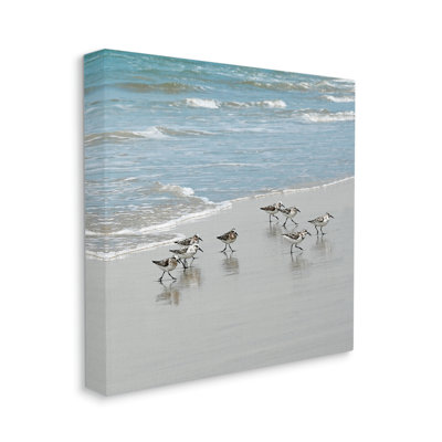 «Sandpipers Flock Sandy Beach Shore», art mural sur toile par Natalie Carpentieri