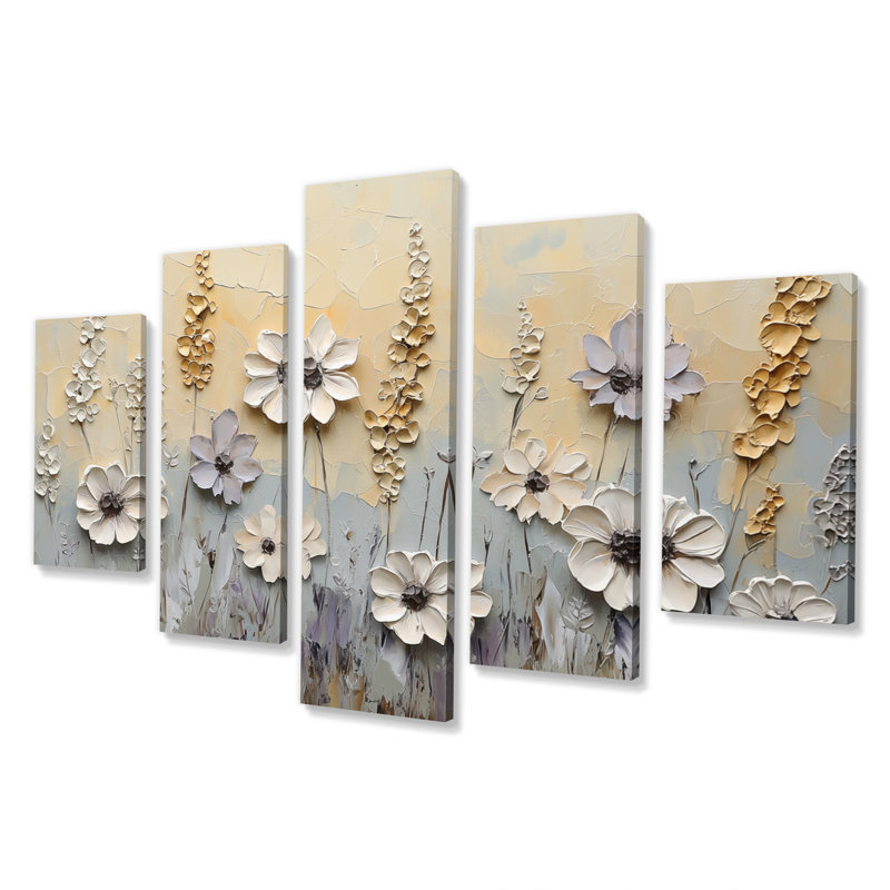 Jenssen - Wildflowers Wall Art - ensemble de 5 décorations murales traditionnelles
