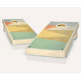 2' x 4' Stained Boat Shoe Solid Wood Cornhole Set with Bags