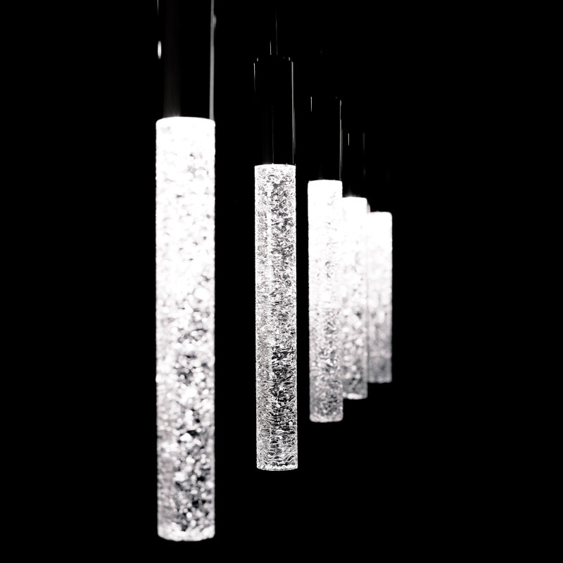 Luminaire suspendu cylindrique à 5 lumières Magic, Noir
