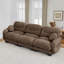Canapé modulaire confortable en tissu de chenille plissé avec siège ergonomique en mousse haute densité, accoudoirs arrondis arrondis et 2 coussins décoratifs ronds-1405589190-1405589191