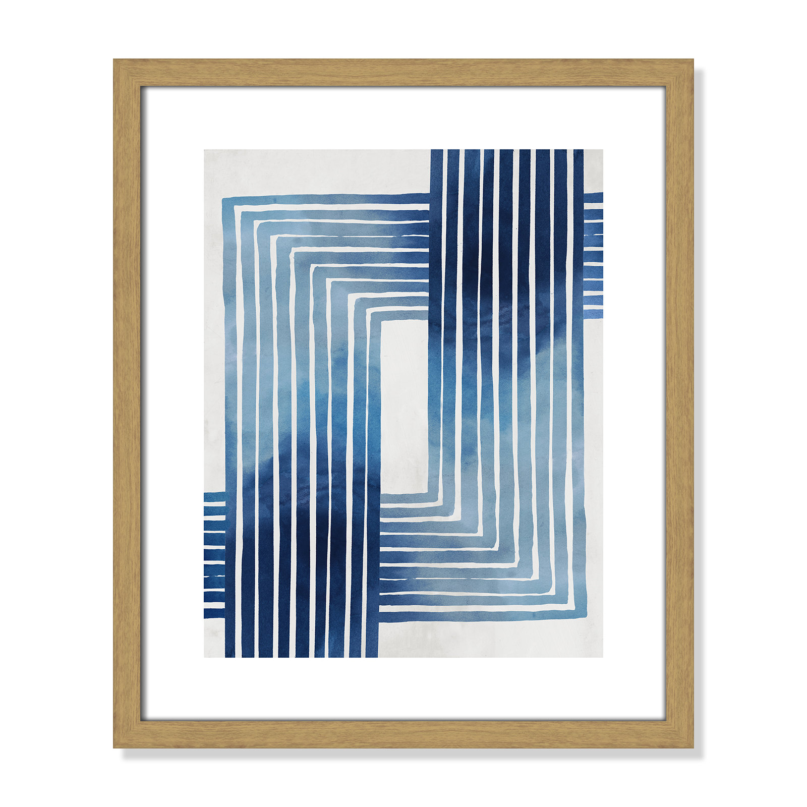 In Unison by Eva Watts - Painting Print, Beige Wood Framed Paper, 19" H x 16" W x 0.75" D