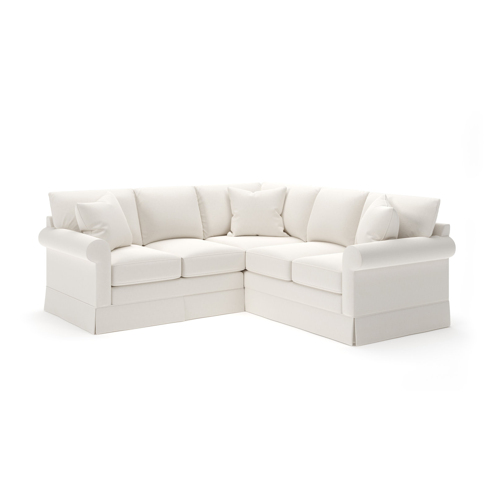 Friedman Upholstered L-Sectional, Lena Off White Performance Linen Blend