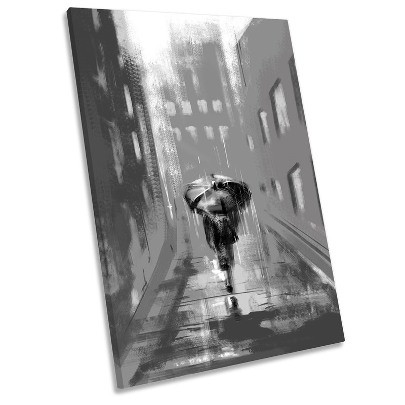 X8428 Black And White Umbrella - Wrapped Canvas Art Prints, 45.7cm H x 30.5cm W x 2cm D
