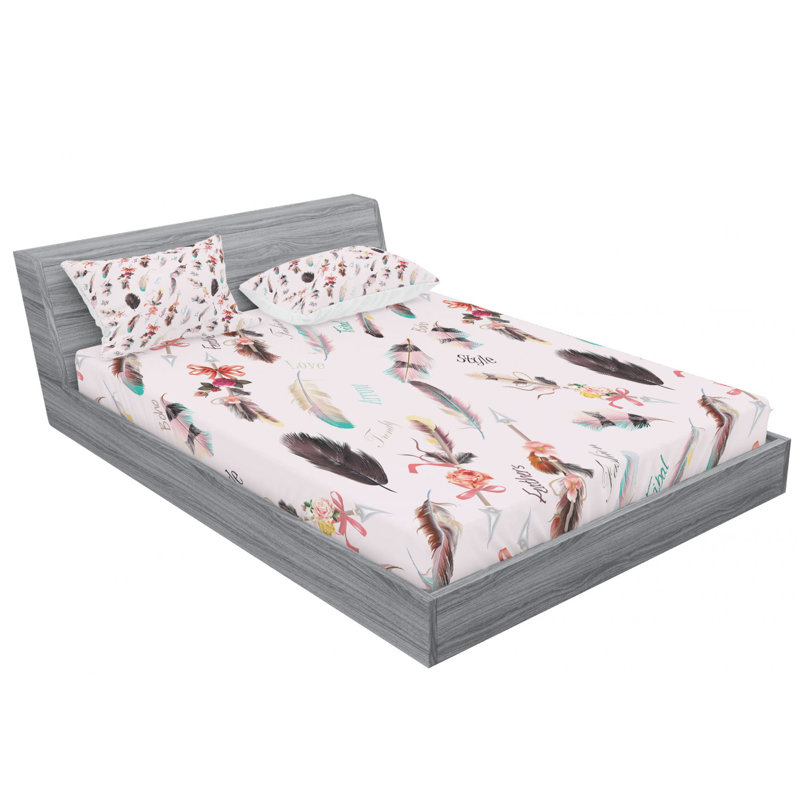 Ensemble de draps à imprimé animal, Ensemble de draps pour lit double avec un drap-hou