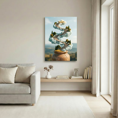 Cloud Stairway Canvas Wall Art Oil Painting Print Set Of 1