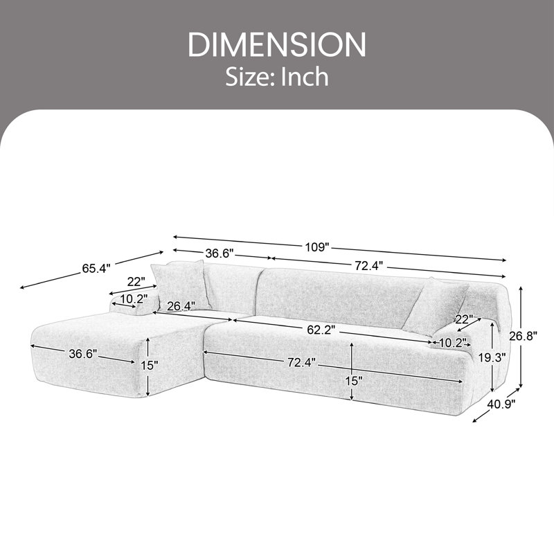 Canapé modulaire rembourré 2 pièces Kayari, Chenille gris / 100 % polyester
