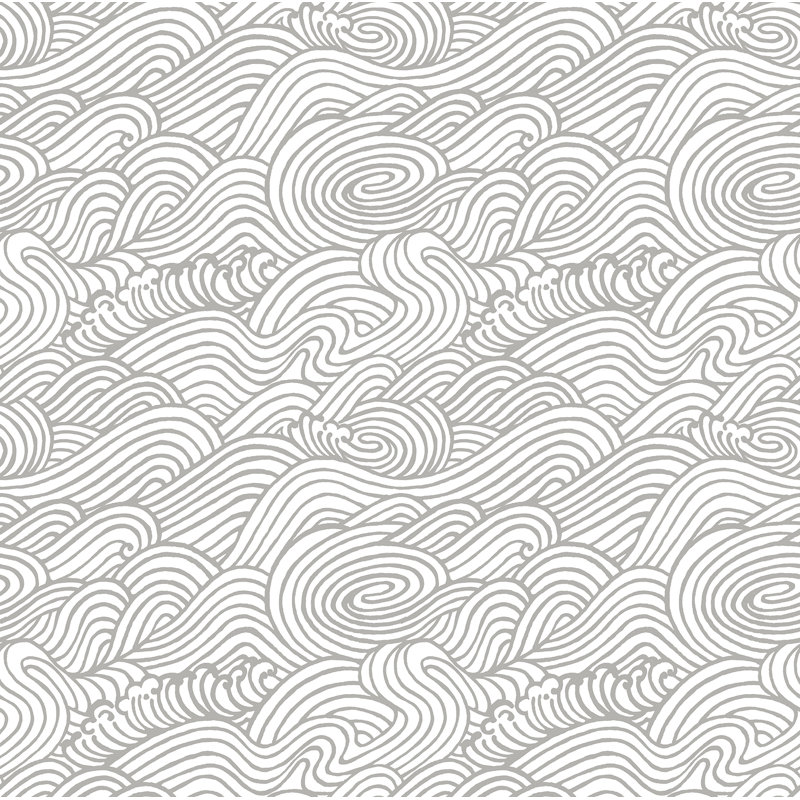 Capella Wave 10m x 52cm Wallpaper Roll, Grey