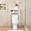 Tablette de rangement Der-the-Toilette Derby - 44 po de hauteur, salle de bain moderne avec tablettes ouvertes - Support de rangement autoportant pour articles de toilette et serviettes par Alaterre Furniture (blanc)