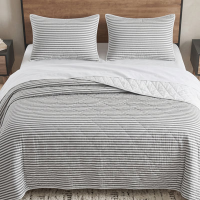 Ensemble de courtepointe rayée 100% coton Wonderful