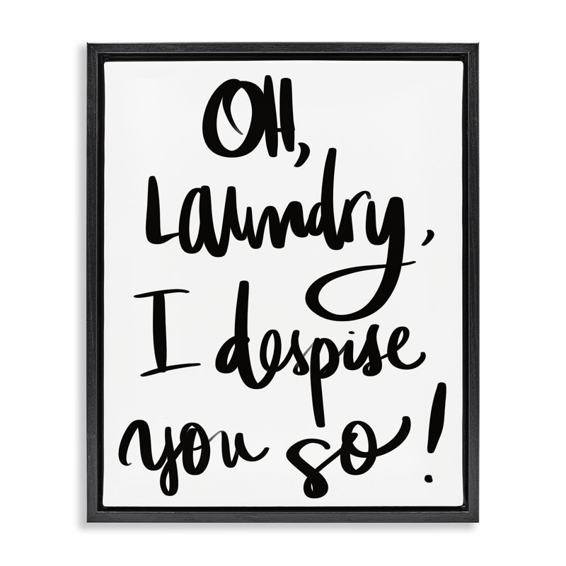 Blanchisserie Laundry I Despise You, conception par SD Graphics Studio, Cadre flottant noir de jais, H 31 po x l 25 po